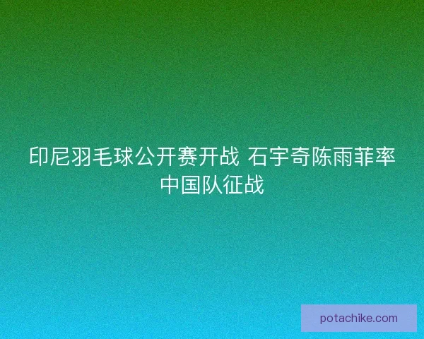 印尼羽毛球公开赛开战 石宇奇陈雨菲率中国队征战